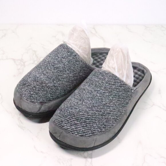Isotoner Women's 8/9 Gray Microfiber Slip-On Foam Comfort Casual Lounge Slippers - Picture 1 of 8